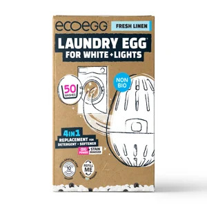 Ecoegg Laundry Egg for White and Lights in Fresh Linen scent – 50 washes, non-bio detergent and softener alternative